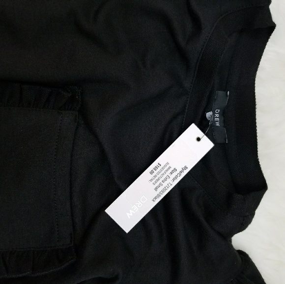 *1 Left* NWT Drew Black Ruffle Top Sz XS - Picture 6 of 6